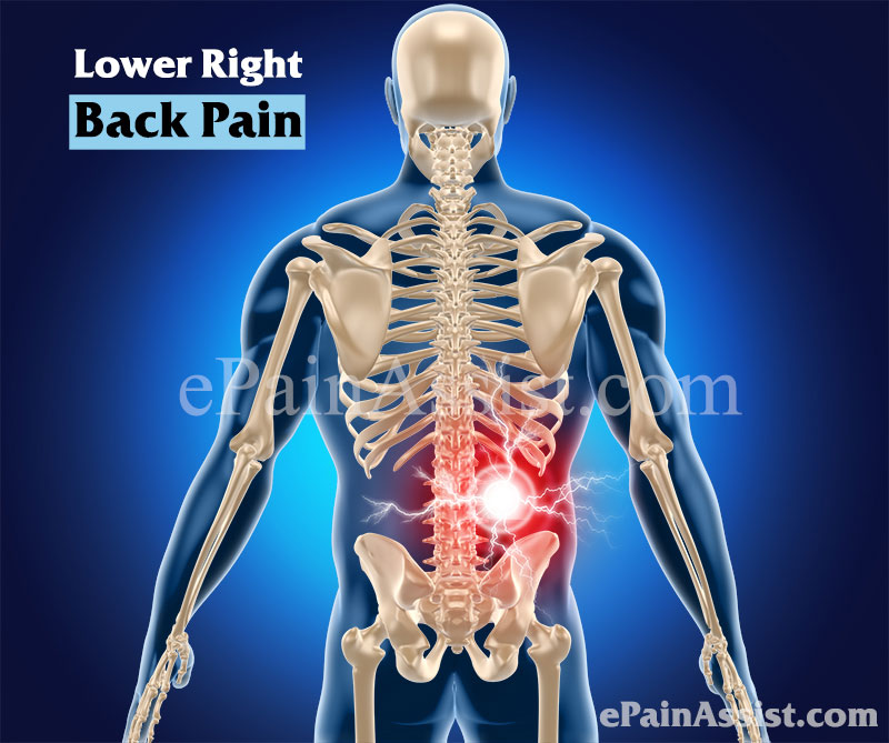 What causes lower right back pain in males?